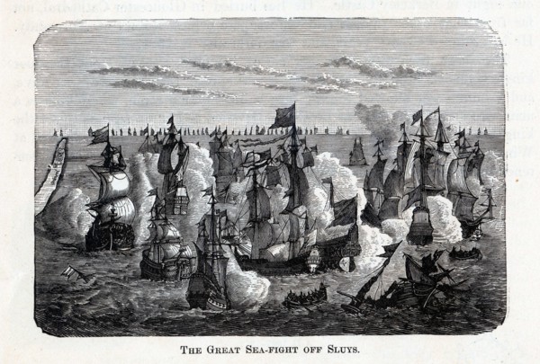The Great Sea-Fight Off Sluys, 1882. Artist: Anonymous