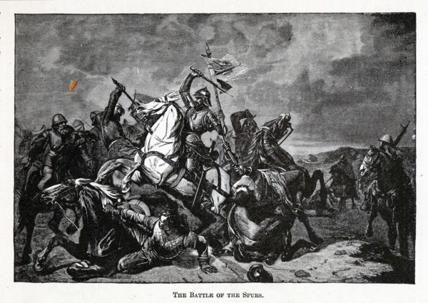 The Battle of the Spurs, 1882. Artist: Anonymous