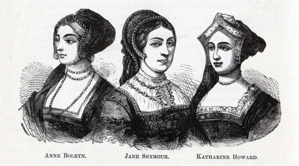 Anne Boleyn. Jane Seymour. Katharine Howard, 1882. Artist: Anonymous