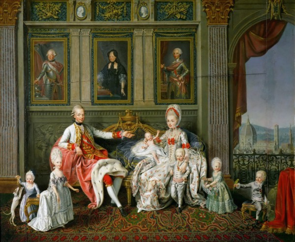 Leopold I, Grand Duke of Tuscany with his wife Maria Luisa and their children, 1773. Artist: Werlin (Verlin), Wenzel (Venceslao) (1730-1780)