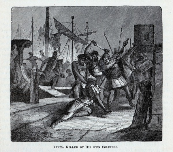 Cinna Killed by His Own Soldiers, 1882. Artist: Anonymous
