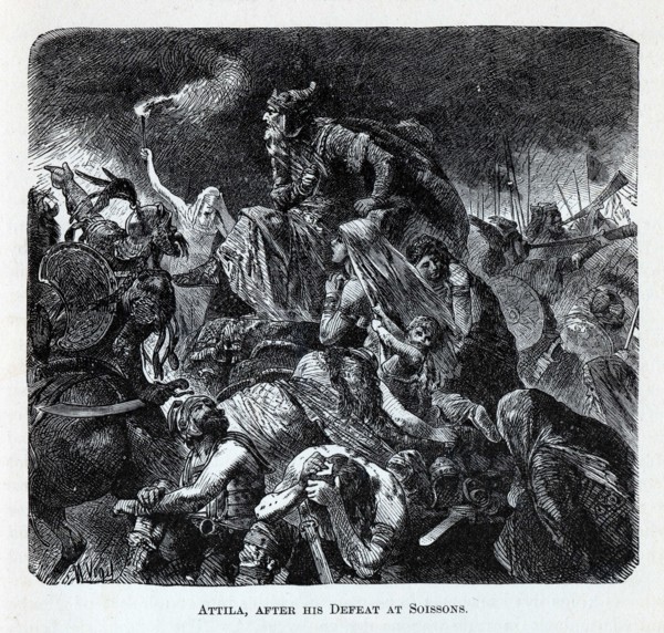 Attila after his Defeat at Soissons, 1882. Artist: Vogel, Hermann (1854-1921)