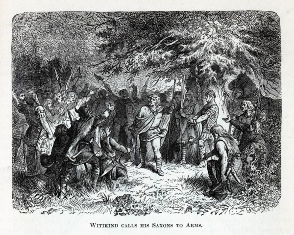 Wittekind calls his Saxons to Arms, 1882. Artist: Anonymous