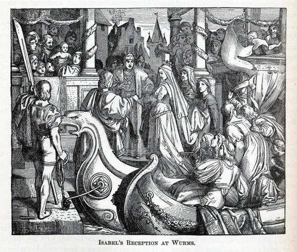 Isabel's Reception at Worms, 1882. Artist: Anonymous