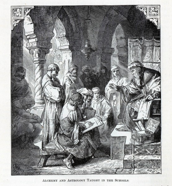 Alchemy and Astrology Taught in the Schools, 1882. Artist: Anonymous
