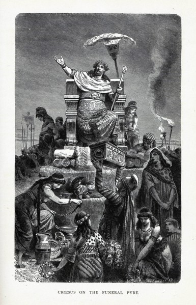 Croesus on the Funeral Pyre, 1882. Artist: Anonymous