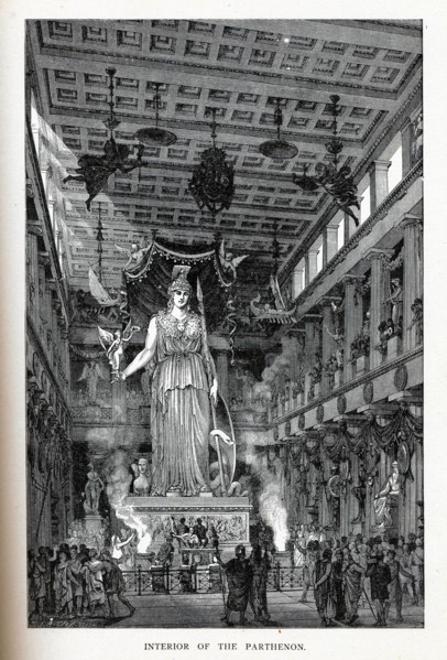 Interior of the Parthenon, 1882. Artist: Closs, Adolf (1840-1894)