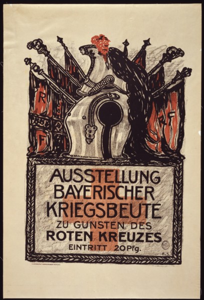 Exhibition of the Bavarian war spoils to benefit the Red Cross, 1915. Artist: Stuck, Franz, Ritter von (1863-1928)