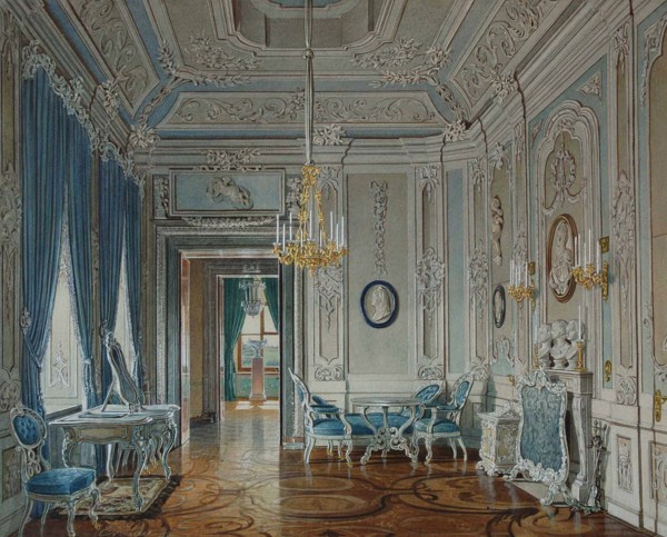 Dressing Room of the Empress Maria Feodorovna at the Gatchina Palace. Artist: Hau, Eduard (1807-1887)