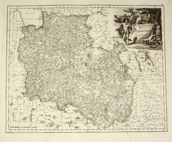 Map of Pskov Governorate, 1792.