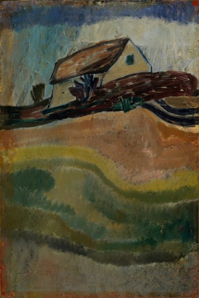 Untitled (Landscape with trees, path and meadow, Burghausen), ca 1899.