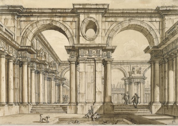 Set design for the Opera La clemenza di Tito (The Clemency of Titus) by Wolfgang Amadeus Mozart, 18t