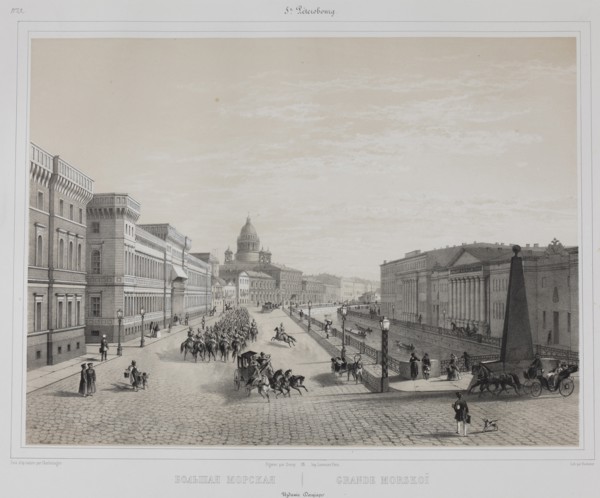 The Bolshaya Morskaya Street (Big Sea Street) in Saint Petersburg, 1840s.