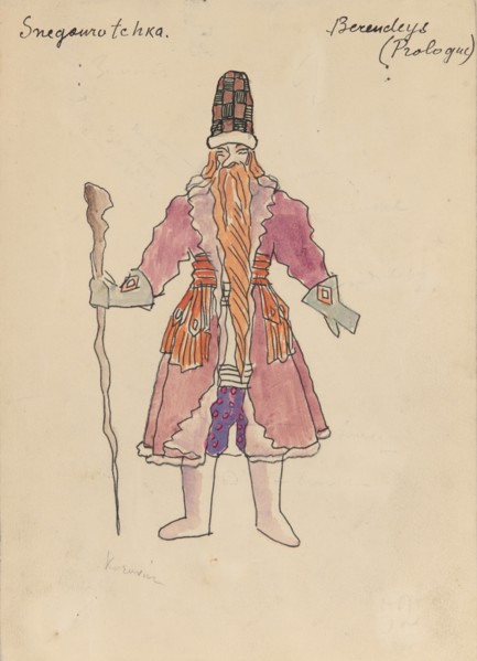 Costume design for the opera Snow Maiden by N, Rimsky-Korsakov, 1928.