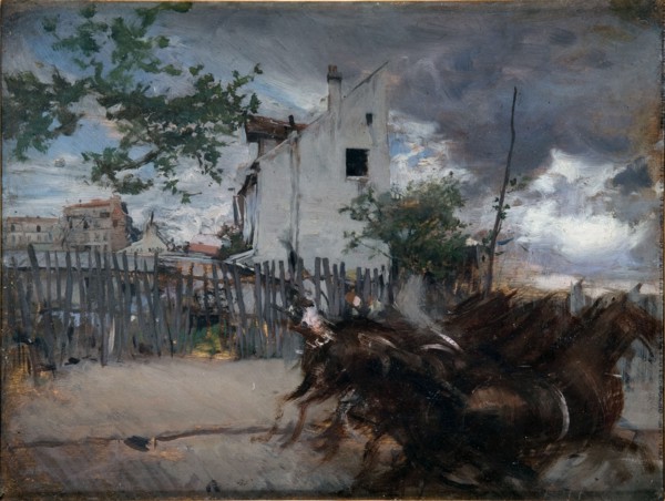 Landscape with horses (Horses running), 1880-1890.
