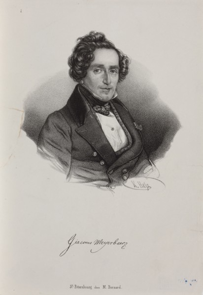 Portrait of the composer Giacomo Meyerbeer (1791-1864), 1830s.