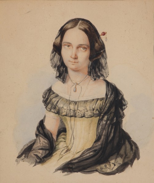 Yelizaveta Nikolayevna Krivtsova (1817-1855), née Princess Repnina-Volkonskaya, c. 1843.