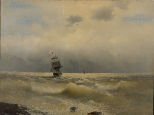 Ship off the coast, First half of the 19th century.