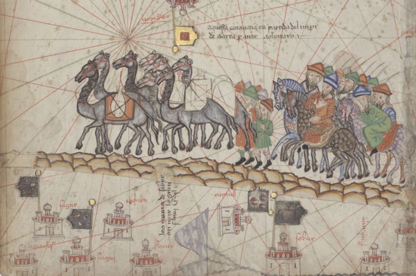 Caravan on the Silk Road. Detail from the Catalan Atlas.
