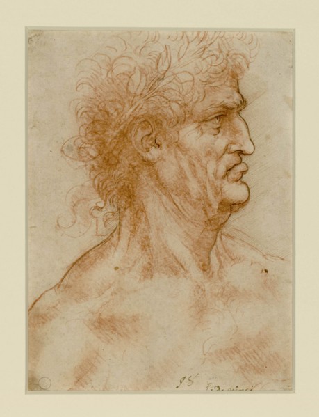 Head Of A Man In Profile Crowned With Laurel.