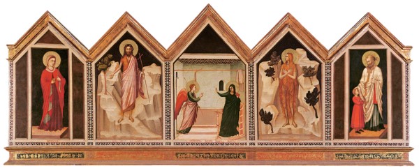 The Annunciationwith Saints Reparata, John the Baptist, Mary Magdalene and Nicholas. From the Polypt