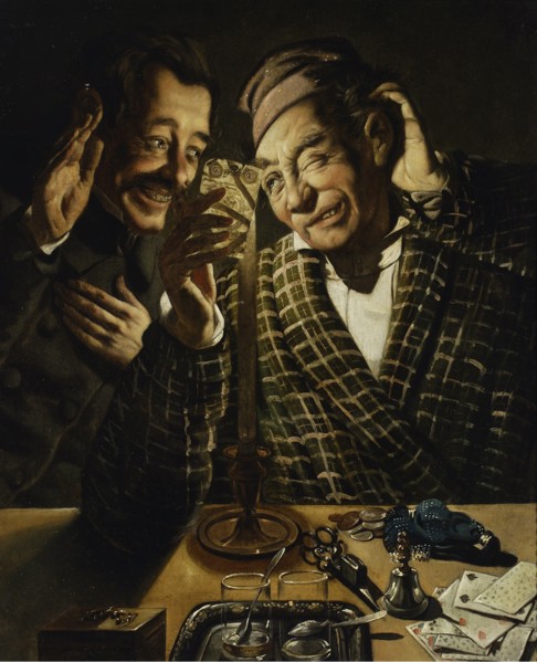 Gamblers by candlelight.