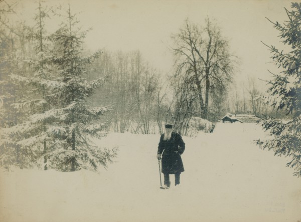 Count Lev Nikolayevich Tolstoy walking.