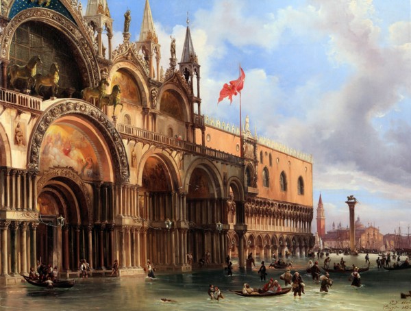 The Piazza San Marco by high water.