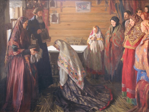 The old rite of blessing the bride in Murom.