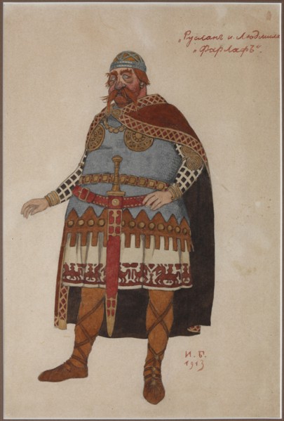 Costume design for the opera Ruslan and Lyudmila by M. Glinka.