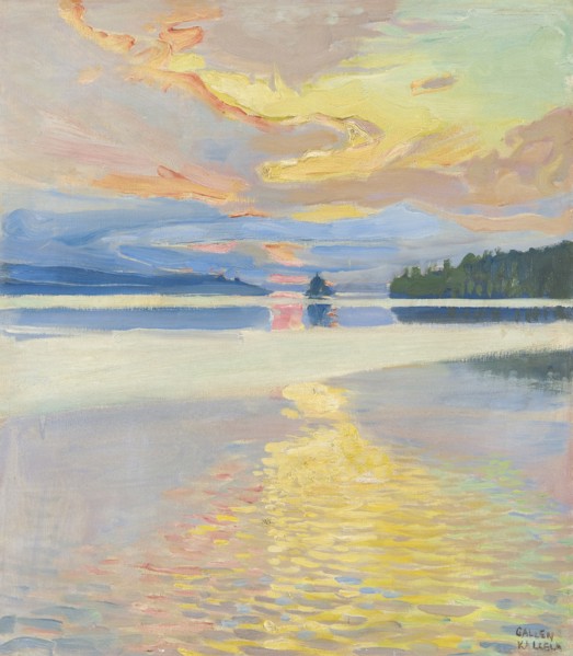 Sunset over Lake Ruovesi.