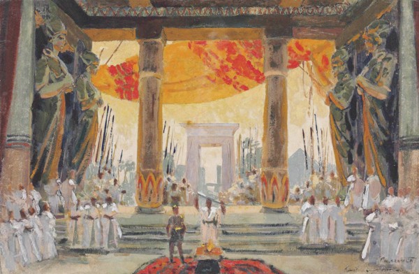 Stage design for the opera Salammbô by Modest Mussorgsky.