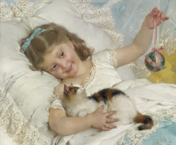 Child and cat.