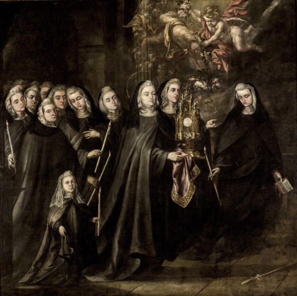 Saint Clare and sisters of her order.