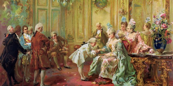 The presentation of the young Mozart to Mme de Pompadour at Versailles in 1763.
