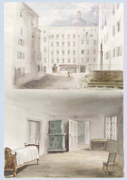 Two views of Mozart's Birthplace.
