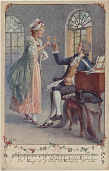 Wolfgang Amadeus and Constanze Mozart.