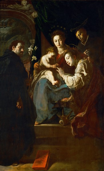 The Mystical Marriage of Saint Catherine with Saints Dominic and Peter Martyr.