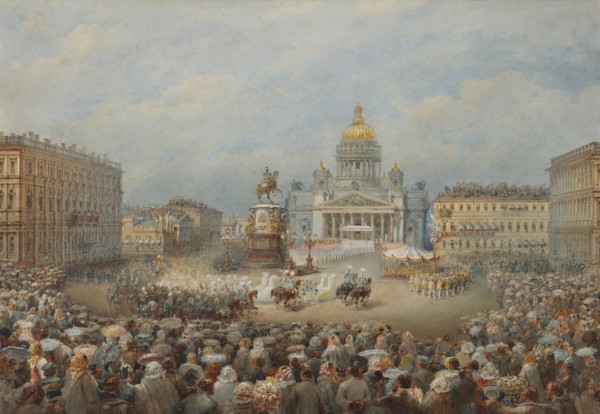 Opening ceremony of the Monument to Nicholas I on the Mariinsky Square.