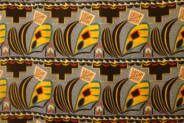 Textile design with American Indian motifs, ca 1923.
