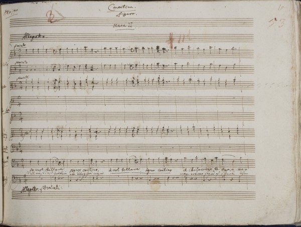 The autograph manuscript: Le nozze di Figaro, Opera buffa in four acts, 1785.