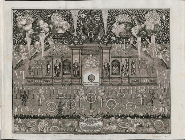 Fireworks for Charles VI on October 1, 1731 in Braunschweig, 1731.
