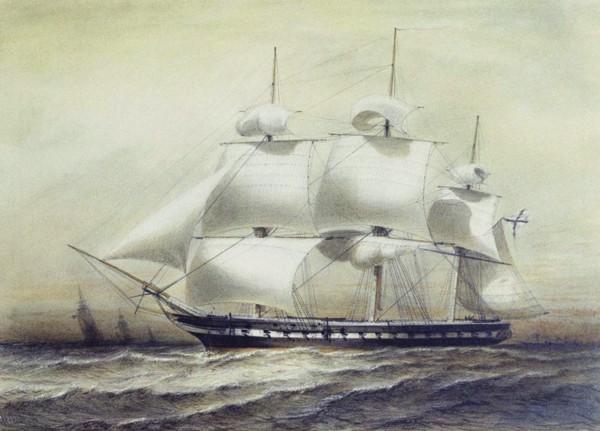 Frigate Pallada, 1847.