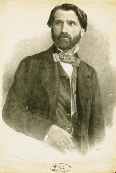 Portrait of the Composer Giuseppe Verdi (1813-1901), c. 1840.