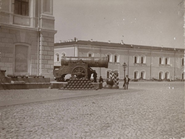 The Tsar Cannon at the Moscow Kremlin, 1898.