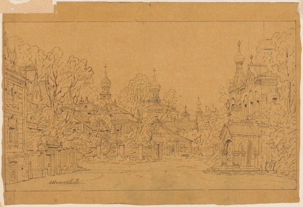 Stage design for the opera The Oprichnik (The Guardsman) by Pyotr Tchaikovsky, 1874.