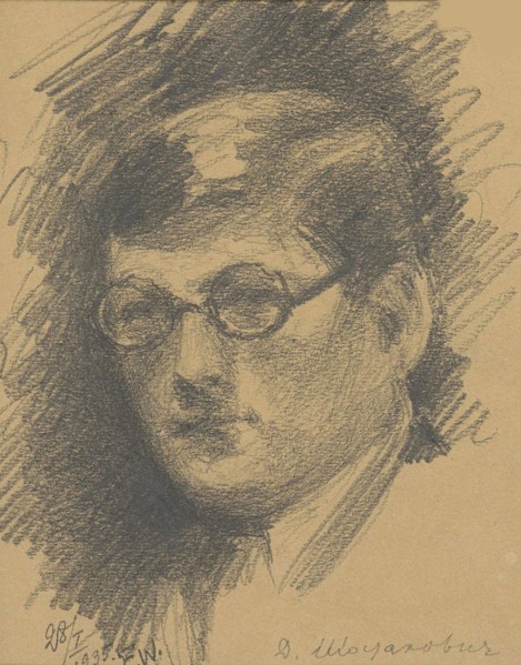 Portrait of the composer Dmitri Shostakovich (1906-1975), 1935.