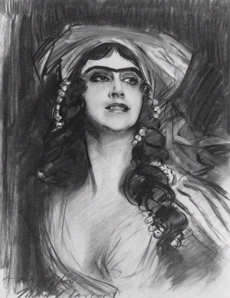 Portrait of the Ballet dancer Tamara Karsavina (1885-1978) as Thamar in the ballet Thamar by M.A. Ba
