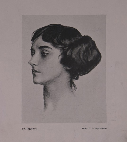 Portrait of the Ballet dancer Tamara Karsavina (1885-1978), 1914.
