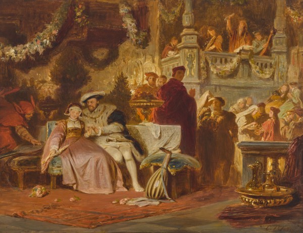 First meeting of Henry VIII and Anne Boleyn in the House of Cardinal Wolsey.